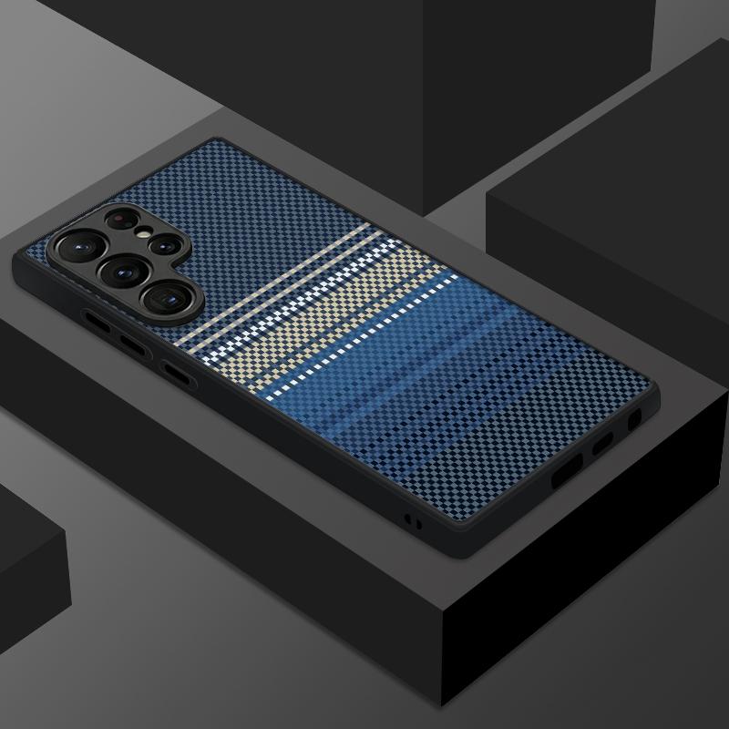 Magnetic For Magsafe Case For Samsung Galaxy S26 Ultra S25 Edge S24 S23 S22 Plus S21 FE Geometric Cloth Texture Hybrid Matte Cover