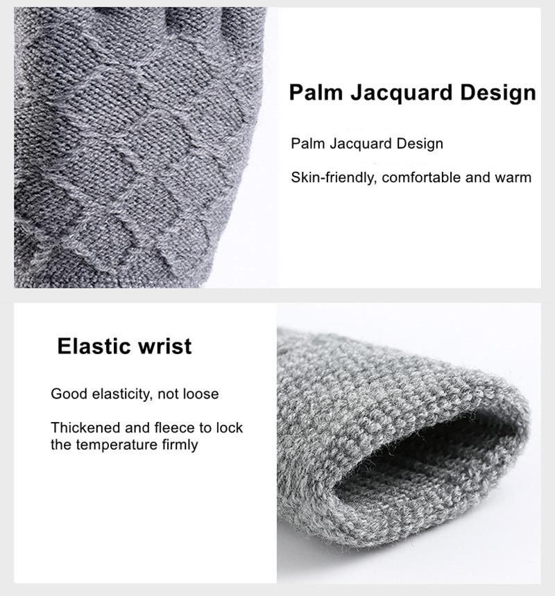 Winter Strick Arbeitshandschuhe Winter Fahrradhandschuhe Touchscreen Handschuhe für Smartphone Thermohandschuhe