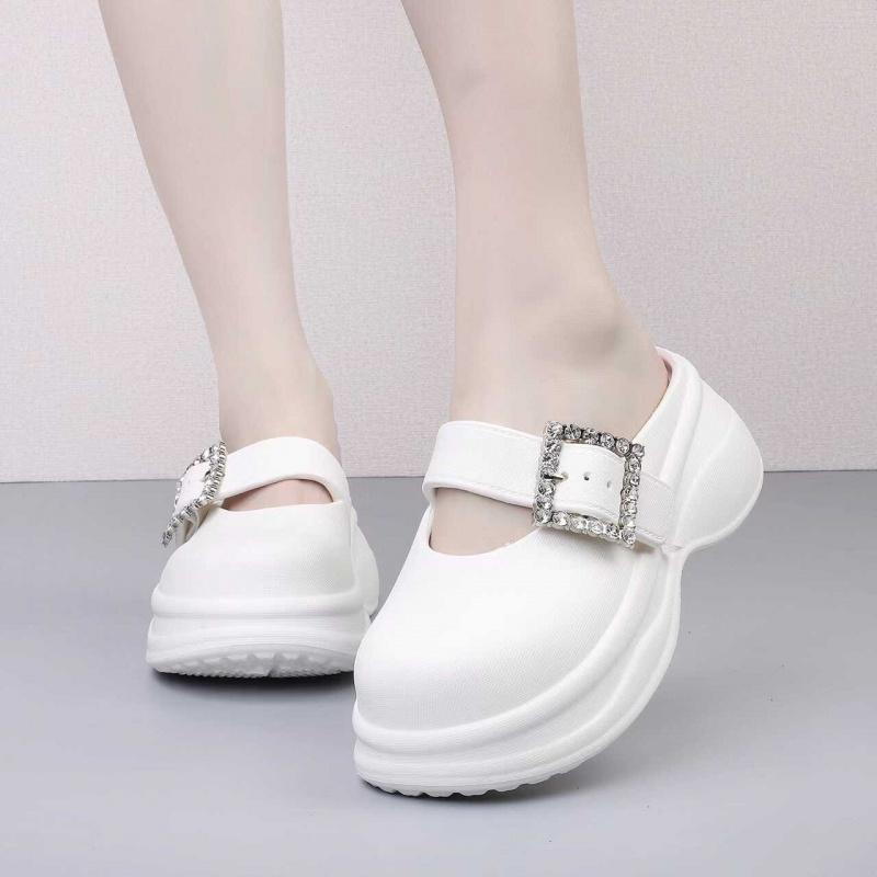 Frühling Neue Damen Lässig Bequem Dicksohlige Halbschuhe Weiche Sohle Mode Sandalen Damenschuhe