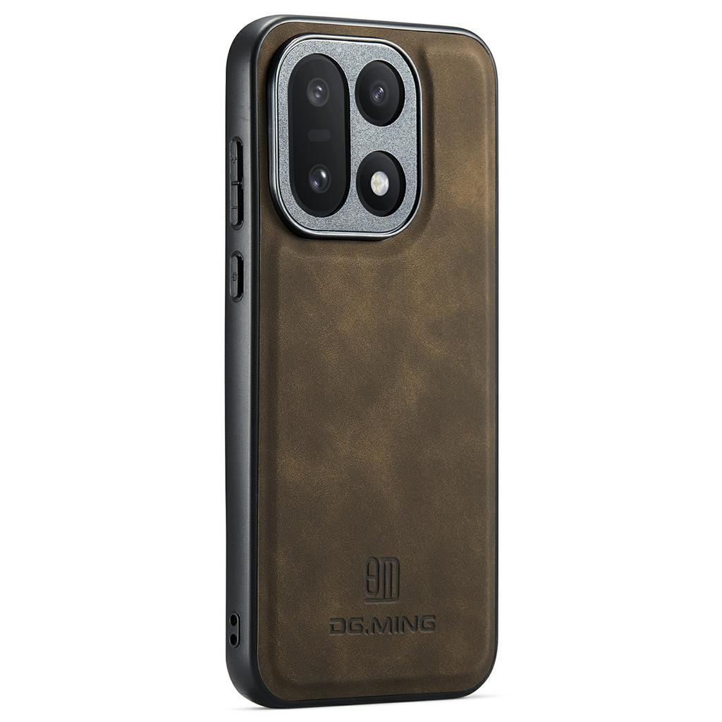 DG.MING For OnePlus 15 5G Case PU Leather Covered PC + TPU Hybrid Phone Shell