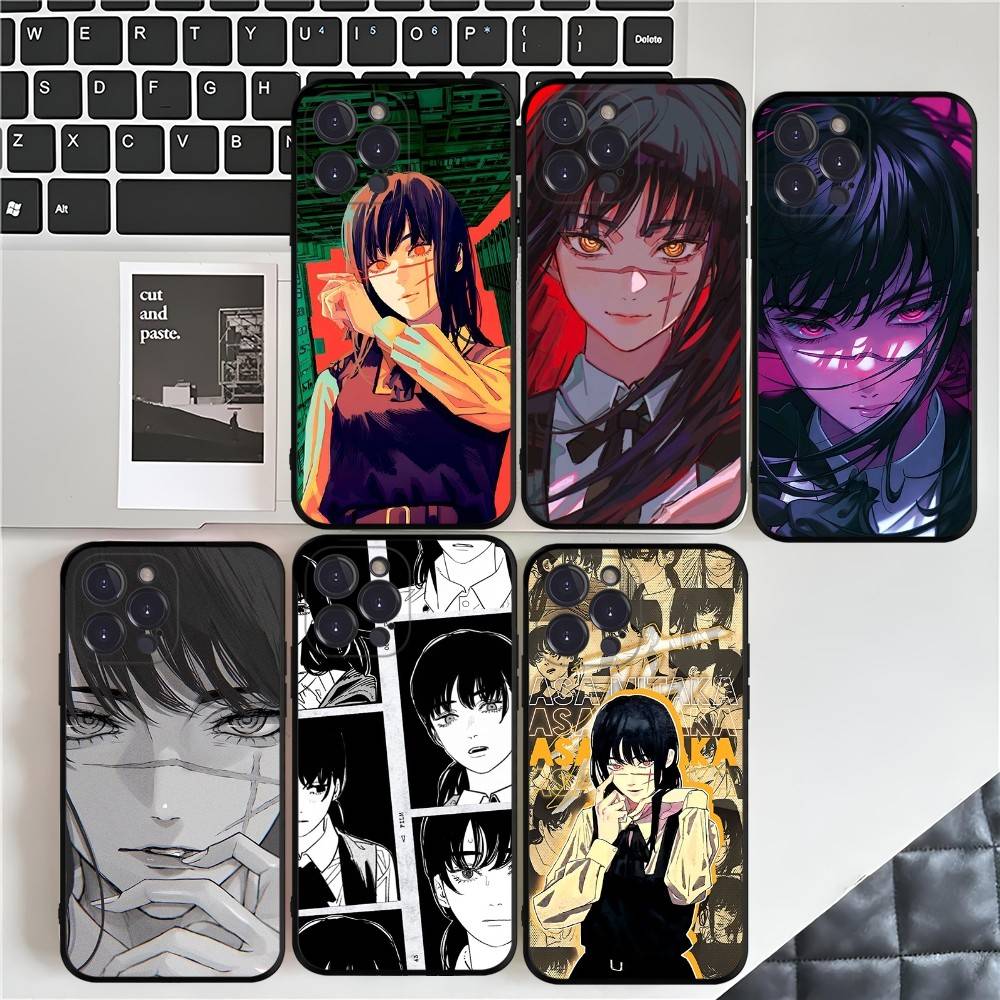 Asa Mitaka Chainsaw Man Anime Manga Phone Case For Iphone 16 15 17 13 14 12 11 Pro Max Plus Black Shell Cover Case