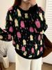 Plus Size Women's Round Neck Colorful Embroidered Knit Sweater - 2025 Winter Style Pullover