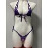 Sexy Lace Three-point Suit, Sexy Small Chest Lace-up, Pure Desire Underwear, Hot Passion Open Panties, Pajamas 1132
