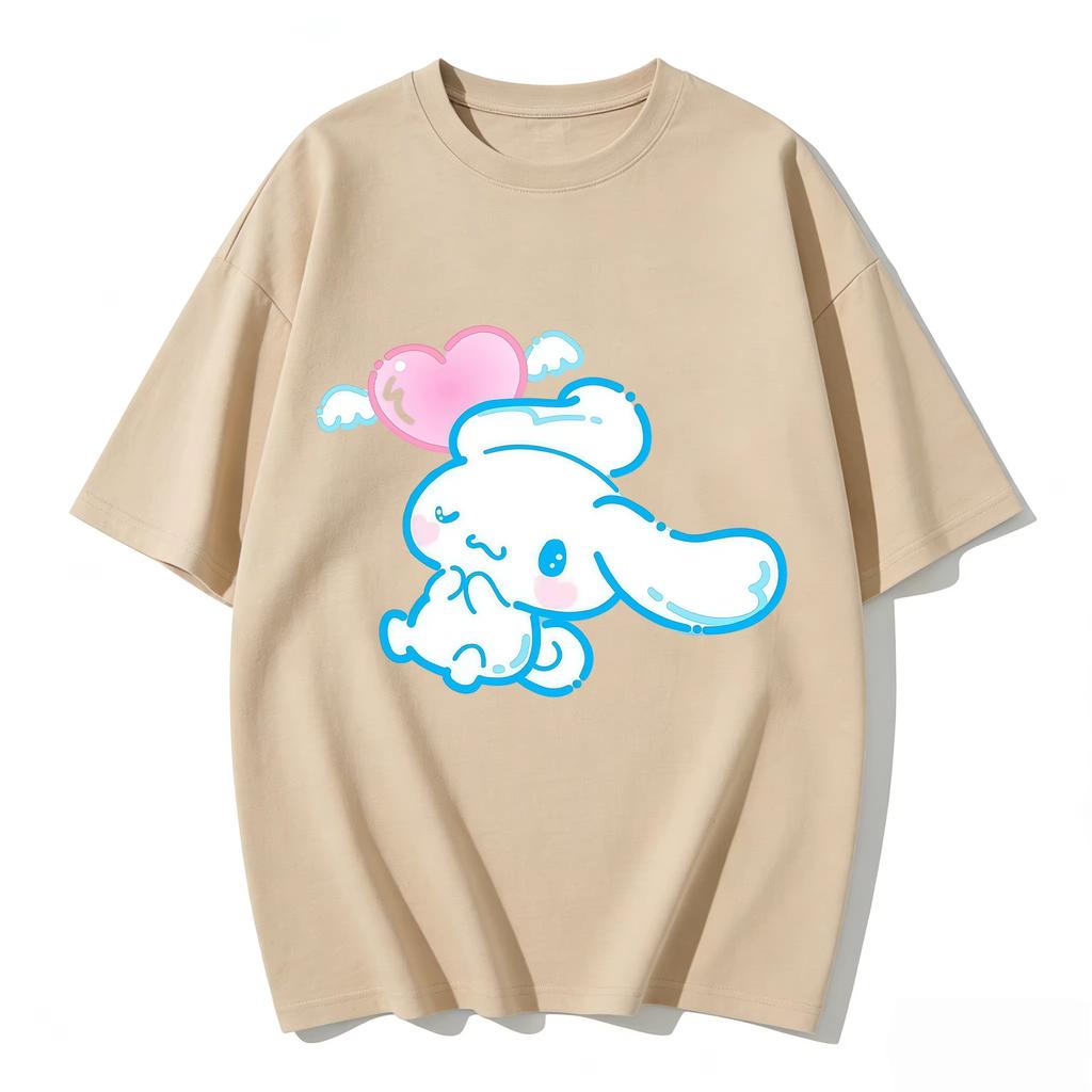 2026 new Summer Cute Cinnamoroll TShirts Soft Cotton Short Sleeve Tees for Parents  Kids Breathable Casual Daily Outfit Tops