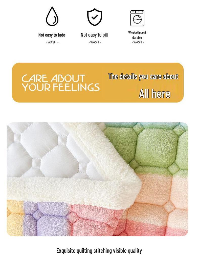 Gesteppter Samt Matratzentopper - Weiches Korallenfleece Winterauflage, Verdickte und Warme Tatami-Matte.