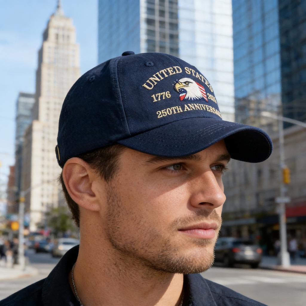 Nuovo Cappellino Unisex Anniversario 250° Americano 1776-2026 Aquila Ricamata Cappellino da Baseball Outdoor Casual Cappellino da Papà