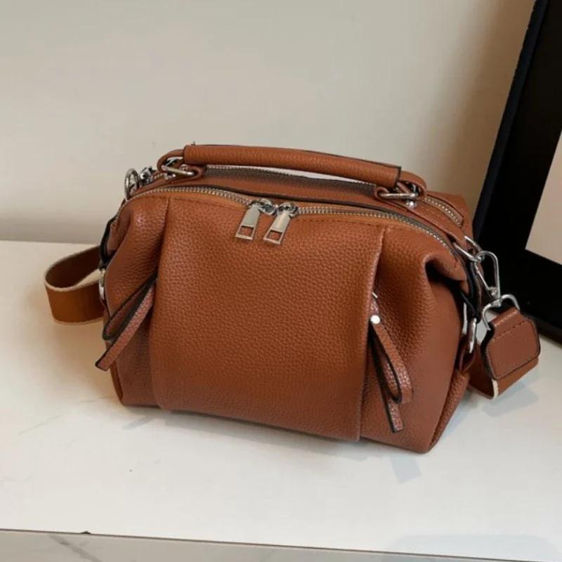 Genți de umăr și crossbody din pluș solid, cu fermoar, simple, călduroase, la modă, stil de călătorie