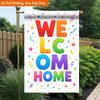 2D Flat, 2D Flat Printing Garden Flag 1pc, Welcome Home Design Durable Single-Sided Print Yard Flag, Garden & Home Holiday Decoration, 29.97x44.96 Cm,