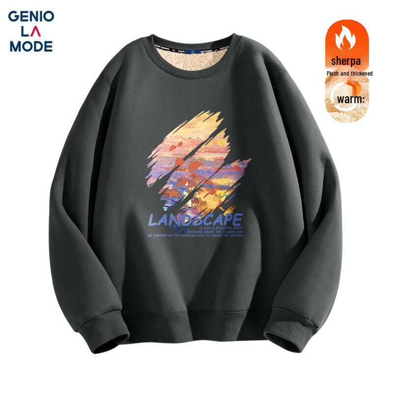 

GENIOLAMODE Men s Heavyweight Lambswool Lined Hoodie 2XL