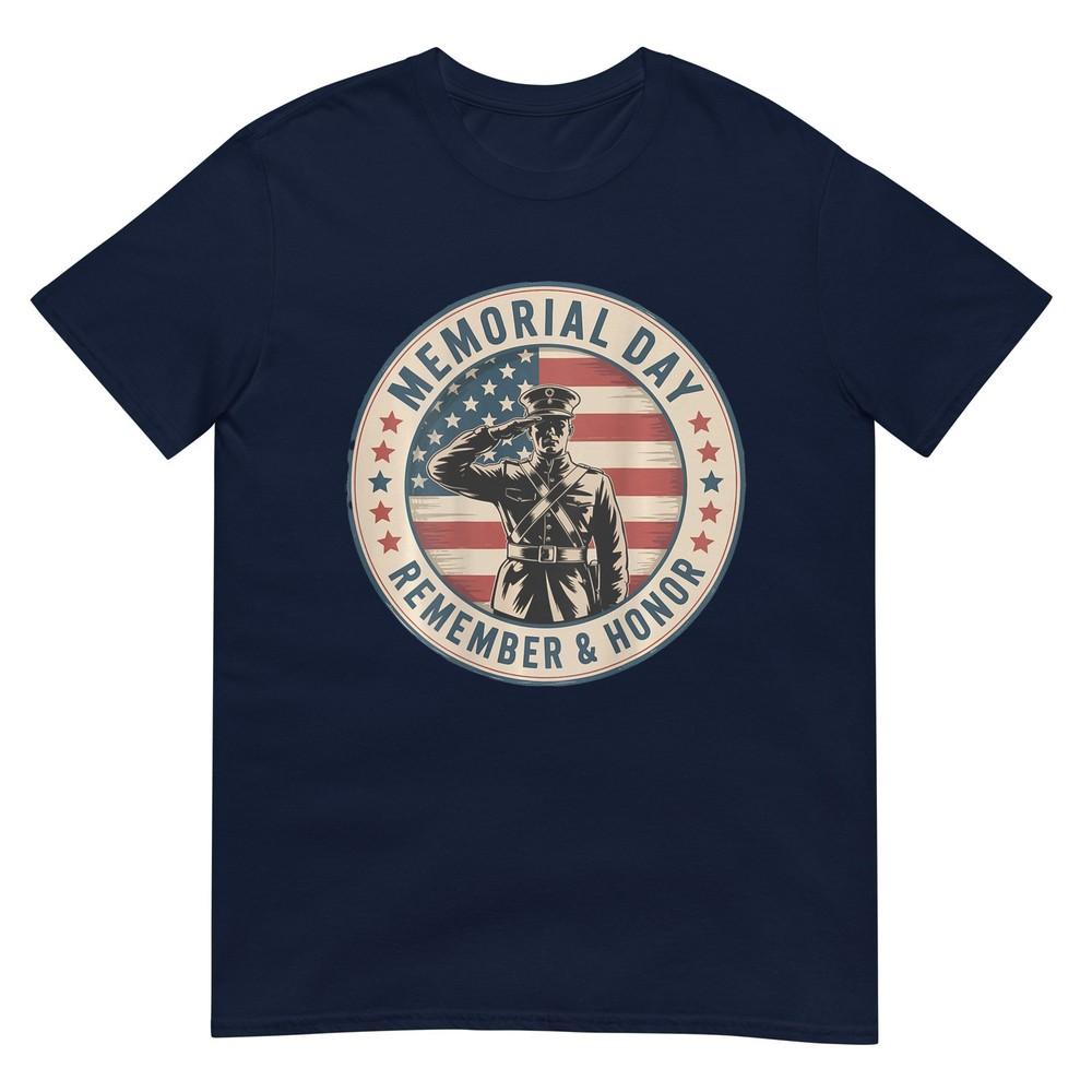 Memorial Day Remember Honor On Back Patriotic Veterans Unisex S