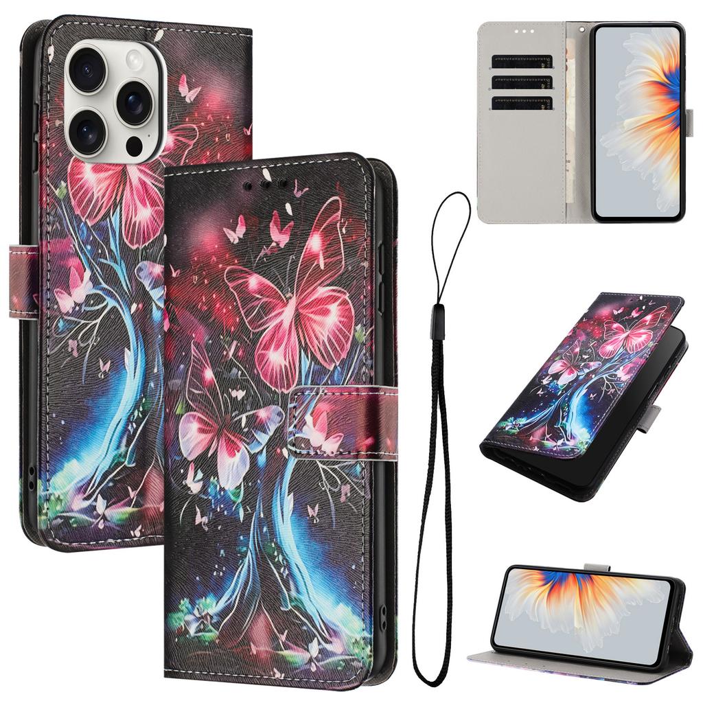 Butterfly Tree PU Leather Wallet Flip Photo Frame Book Case for iPhone Samsung Huawei Honor Xiaomi Redmi Oppo Infinix Tecno Google...