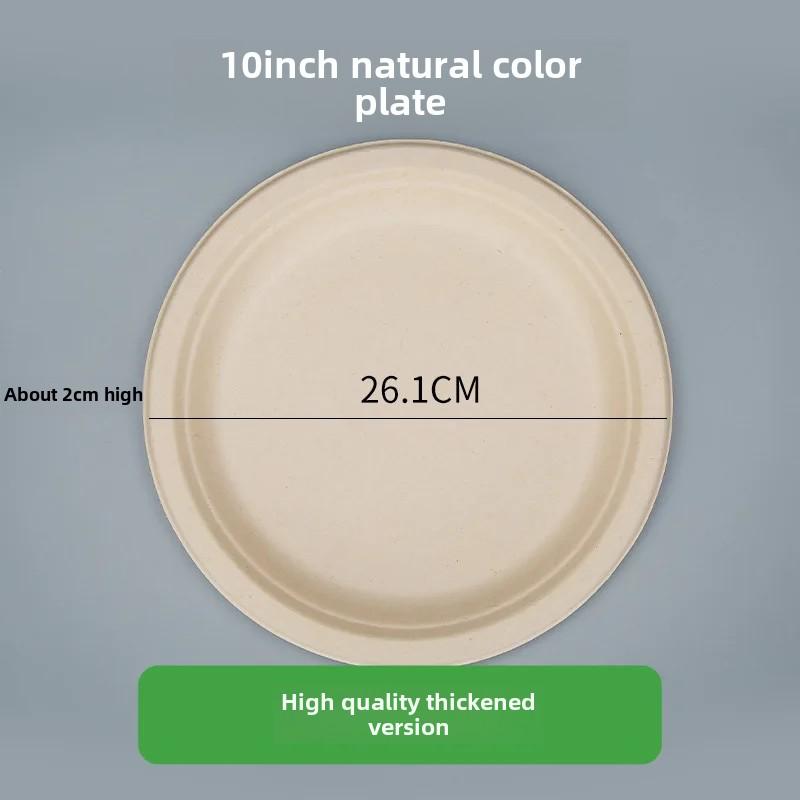 50 Stück Einwegteller, 6/7/8/9/10 Zoll, Essteller aus Papier, umweltfreundlich, abbaubar, Geburtstagsgeschirr für Camping, Picknicks, Partys