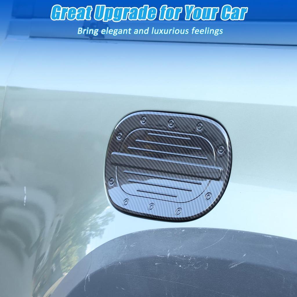 Car Filler Fuel Door Tank Gas Cap Cover Trim for Land Rover Defender 2020-2024 Exterior Fuel Tank Door Panel Cover Sticker Decal (Carbon Fiber)