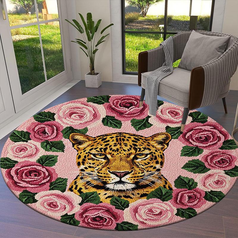 Feltanimals Round Area Rug,Carpet Rug for Living Room Bedroom Sofa Playroom Decor,Non-slip Floor Mat