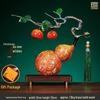 Persimmon Ruyi Gourd Ornament - Chinese Decor for Living Room, Office, or Housewarming Gift