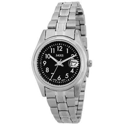 J-AXIS Unisex NHL01-SBK (Sun Flame) Round Watch Silver Analog