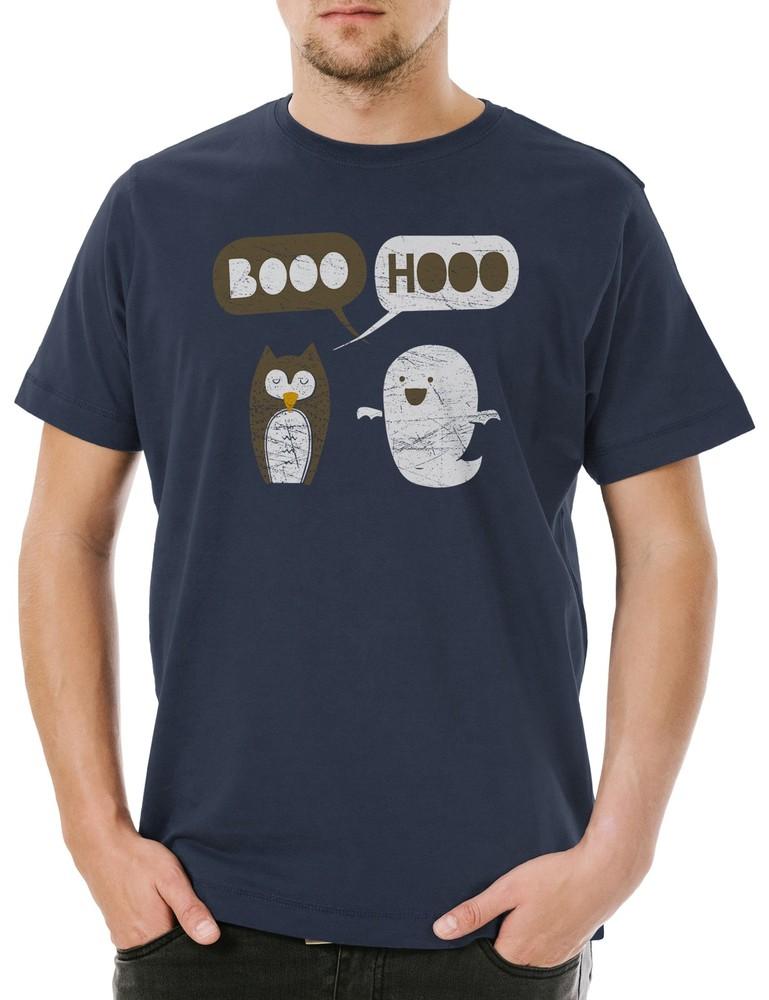 

Booo Hooo Mens T-Shirt Spectre Owl Owl Ghost Ghost Cute Ghost Sweet L