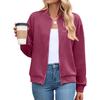 Women's Blue Textured Zip-Up Jacket with Multiple Color Options