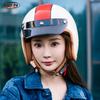Newly Launched Vintage Motorcycle Helmet DOT Certified Synthetic Leather  3/4 Helmet Jet Mask Helmet 508