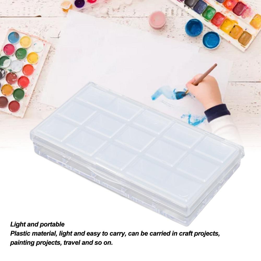 2PCS Transparent Paint Box 15 Grids Art Pigment Container  Daily Art Class Arrangement