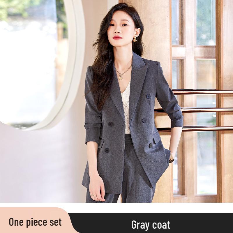 Women's Professional Suit Set: High-End Black Formal Wear for Interviews and Office
