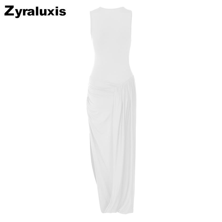 Women's Summer New Fashion Personality Tiered Ruffles Slim Fit Crew Neck Sleeveless Dress