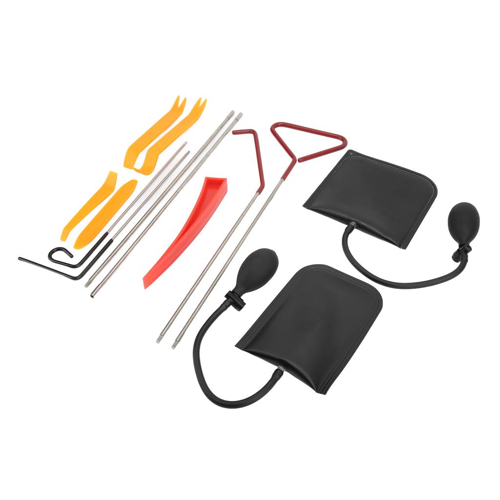 13Pcs Set Car Door Open Pry Tool with Long Reach Grabber Wedges Inflatable Shim Bag Auto Trim Removal Installer