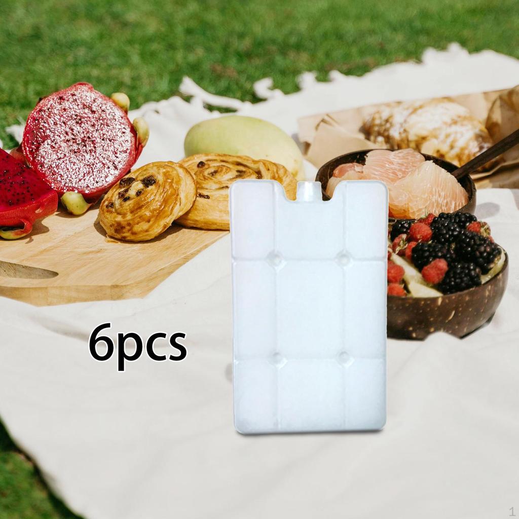 6 Ice Packs for Coolers Portable Freezer Blocks And Outdoor Activities