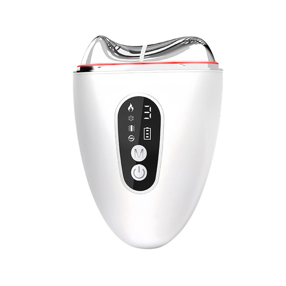 EMS Face Massager Electric Gua Sha Scraping with Vibration Heat Cold LED Light Therapy Skin Tightening Face Lift Device