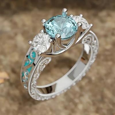 Gorgeous Luxury Rings for Women Wedding Engagement Accessories Unique Female Ring Fashion Jewelry Gifts