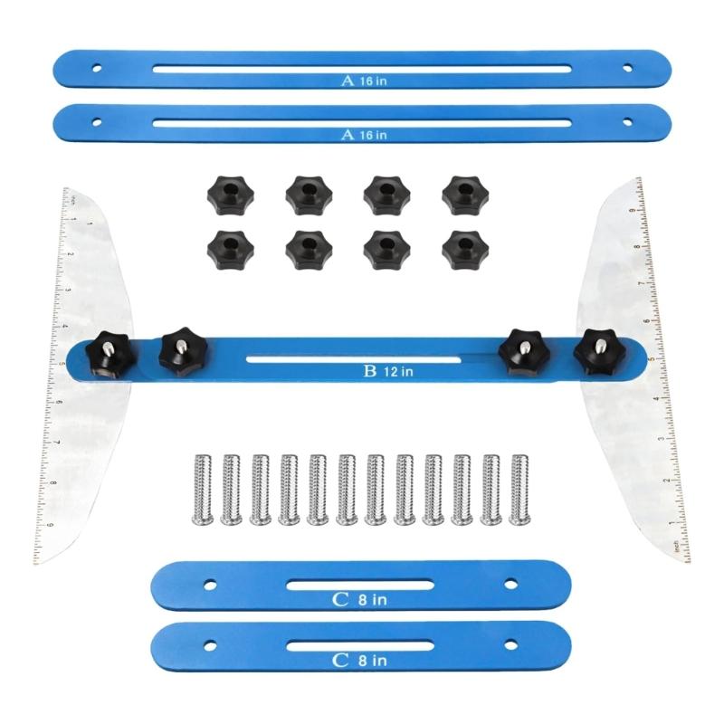Stair Tread Template Tool 11in-60in Alloy Stair Tread Measuring Tool Stair Tread with Scale for Risers Partition Drywall