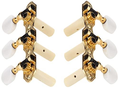 Kikutani Guitar Tuning Pegs, 35mm, for Nylon Strings, Three-Piece Set (Left and Right), Gold, GM-35SG