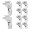 10Pcs Layer Shelf Bracket Supports Strong Zinc Alloy for Wardrobe Cabinet Display Shelf Installation Easy Mounting Clips
