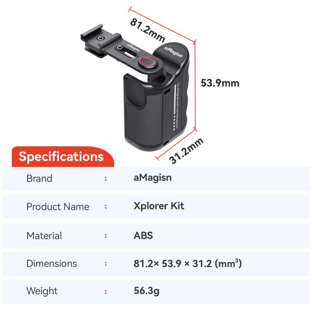 Shutter Button StreetGrip Vlog Holder for DJI Action/Insta360 Ace Pro Camera Accessories