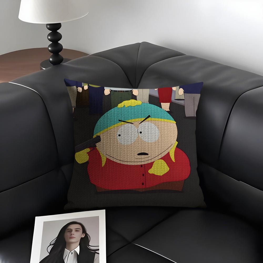 

Funny SSouth ParkK Cartoon Cushion Cover Natural Linen Organic Fabric DoubleSided Printing Sofa Home Decor Gift Pillow Case 30x30cm