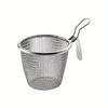 Food Strainers 304 Stainless Steel Colander Household Kitchen  Pot Filter Mesh Sieve Noodle Colander With Hook Artifact