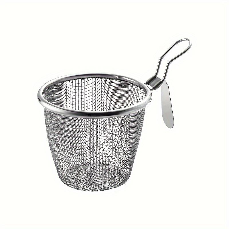 Food Strainers 304 Stainless Steel Colander Household Kitchen  Pot Filter Mesh Sieve Noodle Colander With Hook Artifact