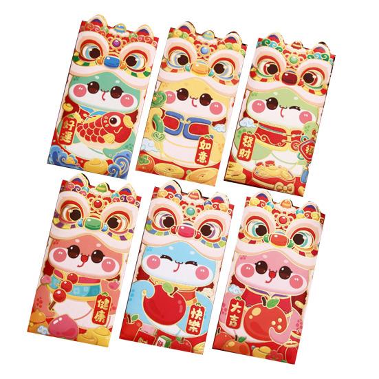 6Pcs Red Envelopes 2025 Chinese Lunar New Year Red Pocket Year of The