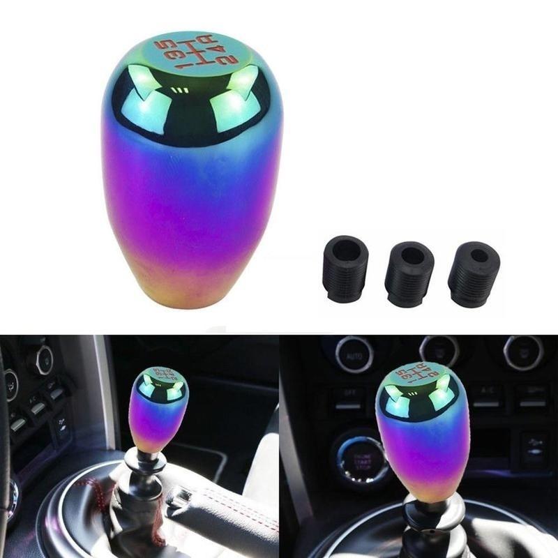 Universal NEO CHROME & Color 5 Speed Car Gear Shift Knob For Manual Transmission Aluminum Alloy Auto