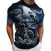 Summer Eagle Motorcycle Print T Shirts For Men Vintage Style Polyester O Neck Outdoor Short Sleeve Tee Shirt Oversized T Shirt