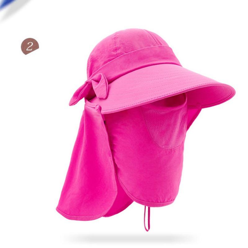 Sommer Outdoor Damen Sonnenschutz Sonnenhut UV-Schutz Bergvisier Abnehmbarer Schal Maske Fischerhut