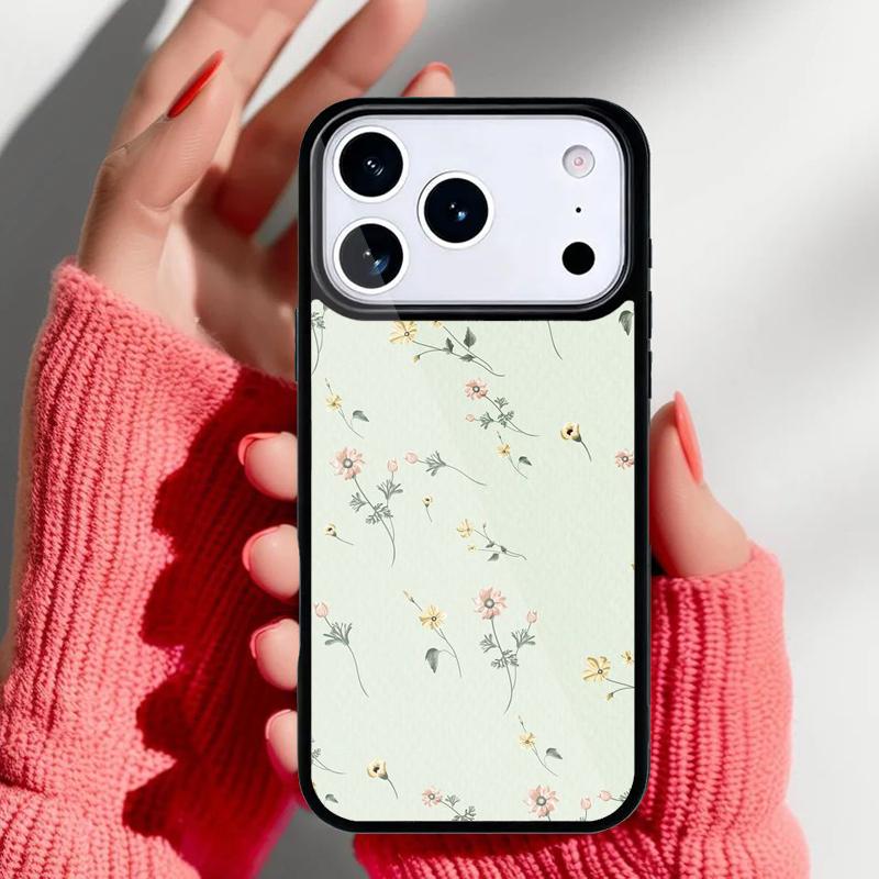 Vintage Leaves Flower Phone Case for iPhone 17 Air 16e 15 14 13 Pro Max Back Cover for 12 11 Pro Coque