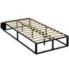 12 Slats Metal Platform Bed Frame, 3ft Single Bed Frame with Storage Bag and Anti-Slip Pads, Black