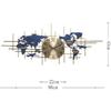 Modern Metal Wall Clock - Silent Quartz Decorative World Map for Living Room - Handmade Iron Frameless Design