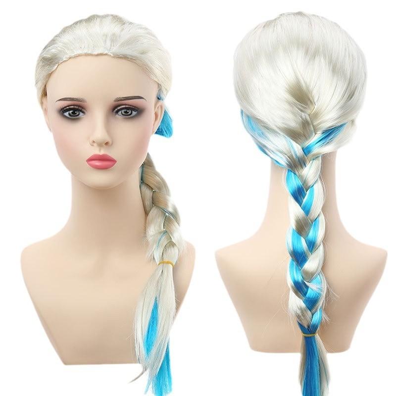 Charming Elsa Princess Wig For Kids With Enchanting Snowflake Braid Design Perfect For Dress Up And Performance