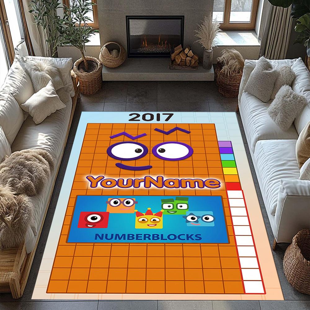 Numberblocks Customizable Name Floor Mat Design for Decorate room Kitchen Balcony Study room Antislip Carpet Office home decor