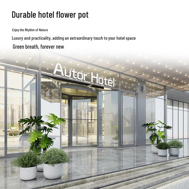 Coffee Round Curved Fiberglass Planter