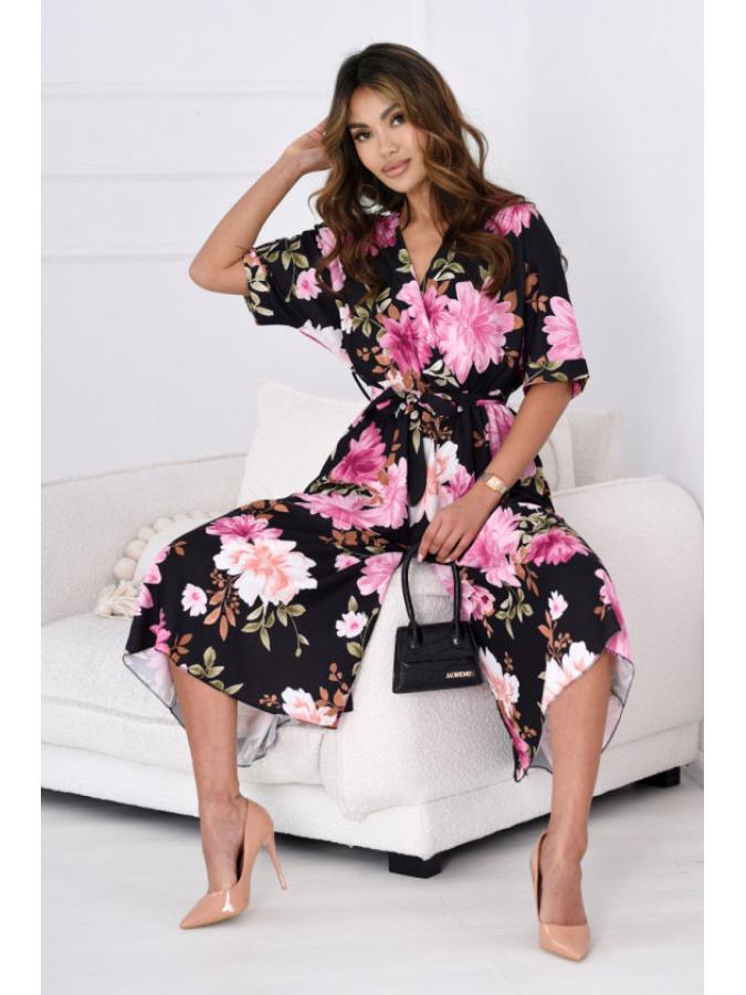 2024 Summer Deep V Short Sleeve Jumpsuit with Wide Leg Pants