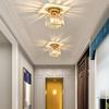 Stylish Modern Crystal Ceiling Light Elegant Design For Entryway Hallway In Black And Gold