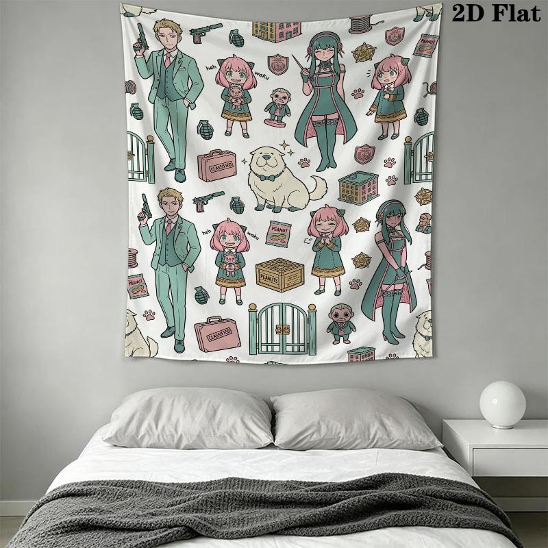 SPY×FAMILY Wall Tapestry Aesthetic Wall Hanging Printed Fabric Blanket Decorative Tapestries for Bedroom Living Room Home Decor